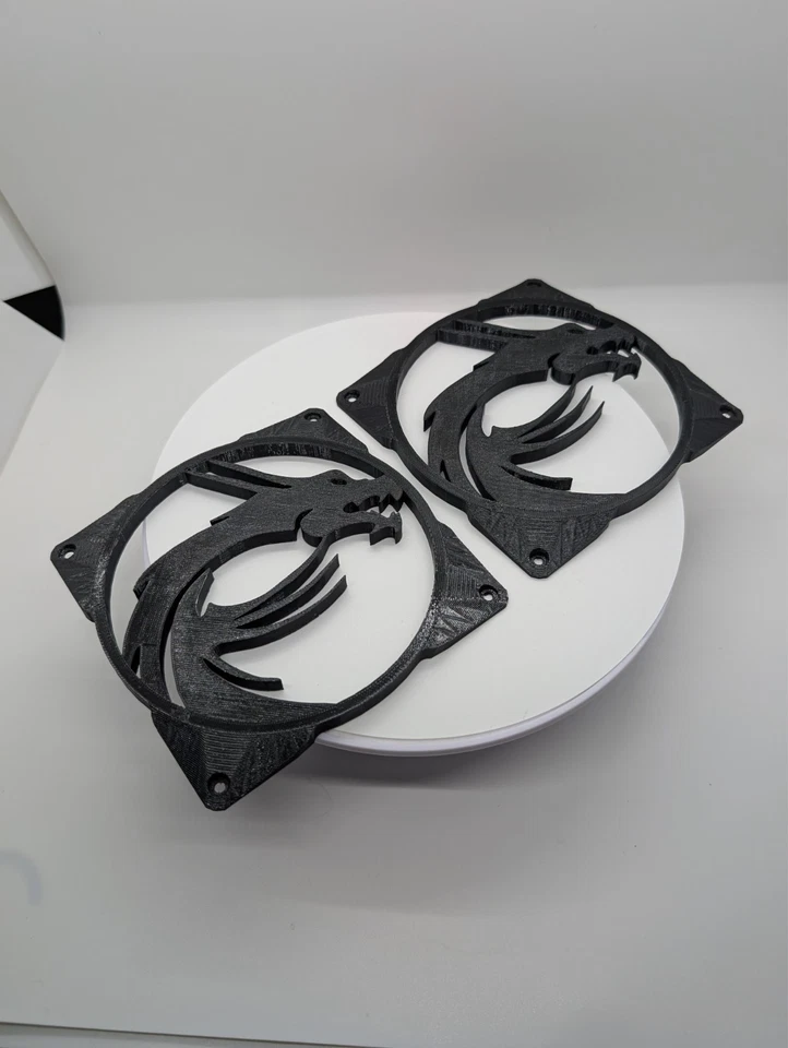 2x - 120mm fan covers Dragon -MSI- Custom PC Black - Image 3 of 4