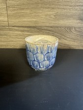 Small Blue Ceramic Candle, 8.5cm