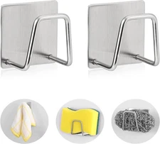 2 Pack Stainless Steel Sponge Holder Kitchen Sink Rustproof Caddy Organizer