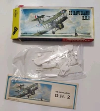 Vintage NOS DEHAVILLAND DH2 SMER Model Plane Kit 1/50 Sealed Parts