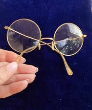 Vintage Wire Rimmed Gold Eye Glasses Round Marked B L 50 Baush  Lomb