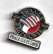 pin's sport tennis finale coupe davis lyon 1991, france/etats unis