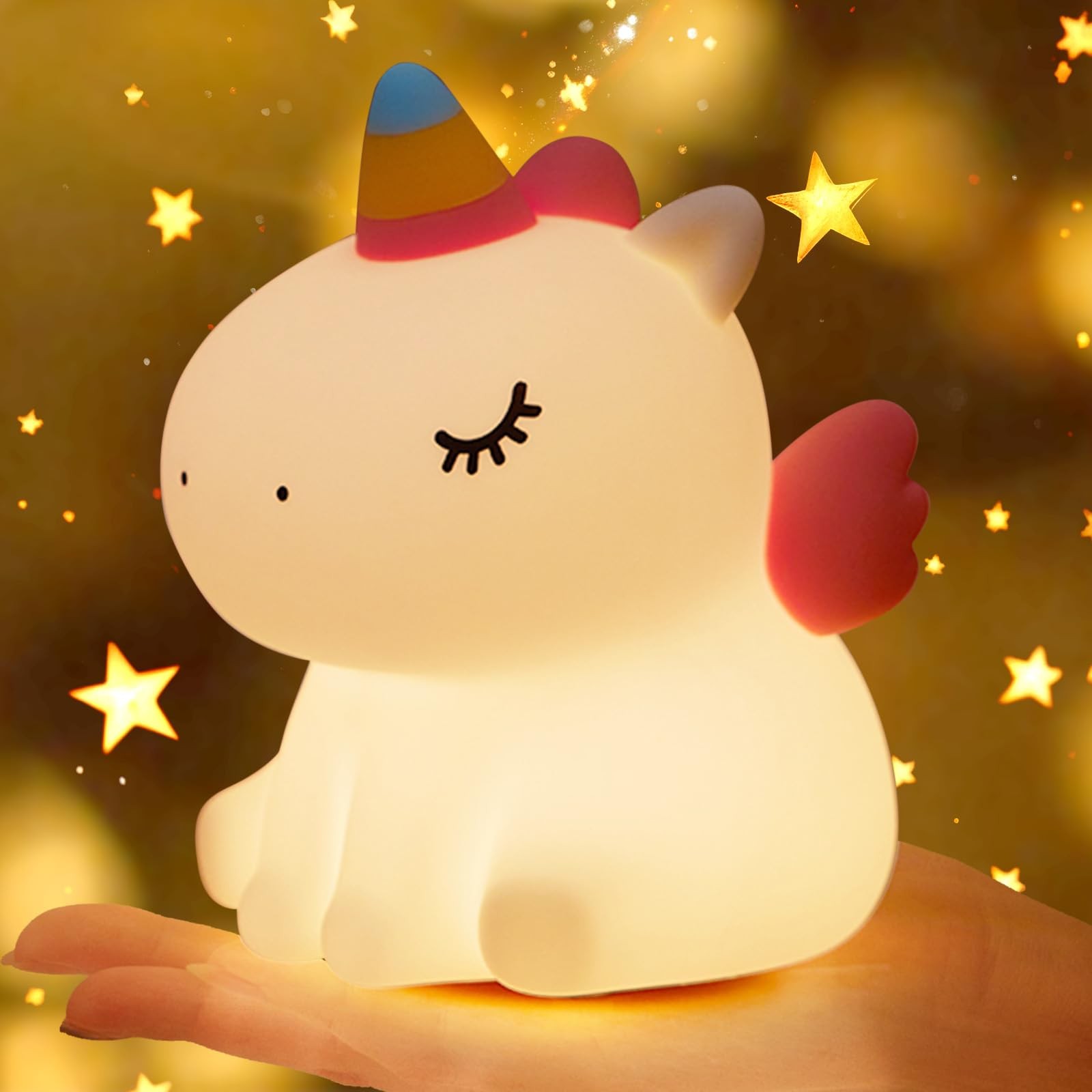 Unicorno Luce Notturna Bambini Dimmerabile LED Silicone Morbido USB