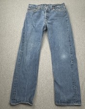 LEVIS 501 xx Made in USA Button Fly Denim Blue Jeans 34x30 90s Y2K Vtg Cotton