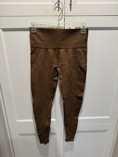 SET ACTIVE Leggings Womens Medium BROWN Luxform High Rise Ankle Yoga Gym