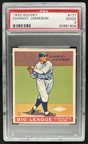 1933 Goudey R319 Charlie Jamieson Rookie RC #171 Indians PSA 2