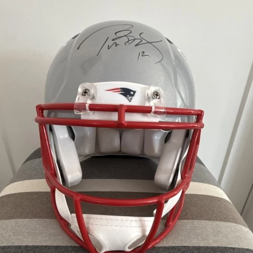 Tom Brady Signed Patriots Full Size Riddell Speed Helmet #12 JSA COA