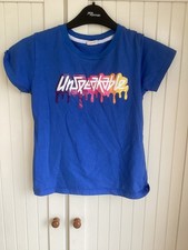 Boys Blue Short Sleeve T-shirt Size 140cm Age 9-10 Years
