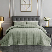 3 Pieces Cotton Quilt Set Oversized King Comforter with Pillow Shams 120X128 Ult