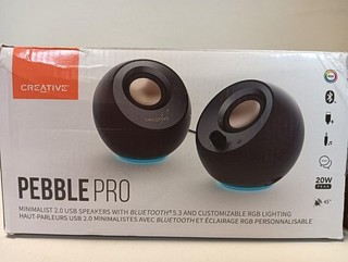 Creative Labs Pebble PRO Minimalistische USB C Computer Lautsprecher Schwarz