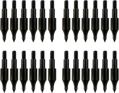 24 Pcs Steel 100 Grain Archery Arrow Field Points Tips - Practice... 