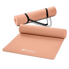 Non Slip Multi-Purpose Exercise Yoga Mat 1/4-inch 6mm Carrying Strap Sunset