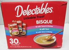 Hartz Delectables Bisque Lickable Wet Cat Treats Variety Pack, 30 Ct Case Pack