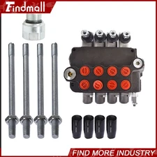 Hydraulic Control Valve Double Acting 4Spool 21GPM 3600PSI SAE w/conversion plug