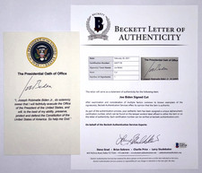 PRESIDENT JOE BIDEN SIGNED OATH OF OFFICE VP BARACK OBAMA 46 WHITE HOUSE BAS