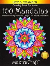 Coloring Book For Adults: 100 Mandalas: - Paperback, by MantraCraft - Very Good