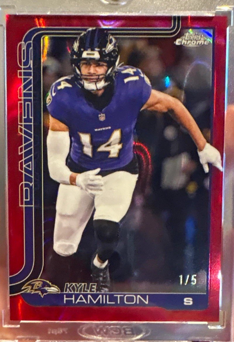2025 Topps Chrome KYLE HAMILTON Red Refractor /5 Ravens #29