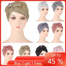 Fashion Muslim Women Turban Hijab Hat Bonnet Head Wrap Hair Loss Chemo Cap Cover