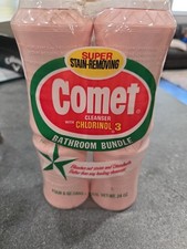 Vintage Lot Of 4 Comet Cleaner Plastic Bottle Shaker 6oz each 1970s  Pink