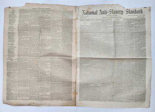 1851 antique NATIONAL ANTI-SLAVERY STANDARD ny NEWSPAPER slave whipping penalty
