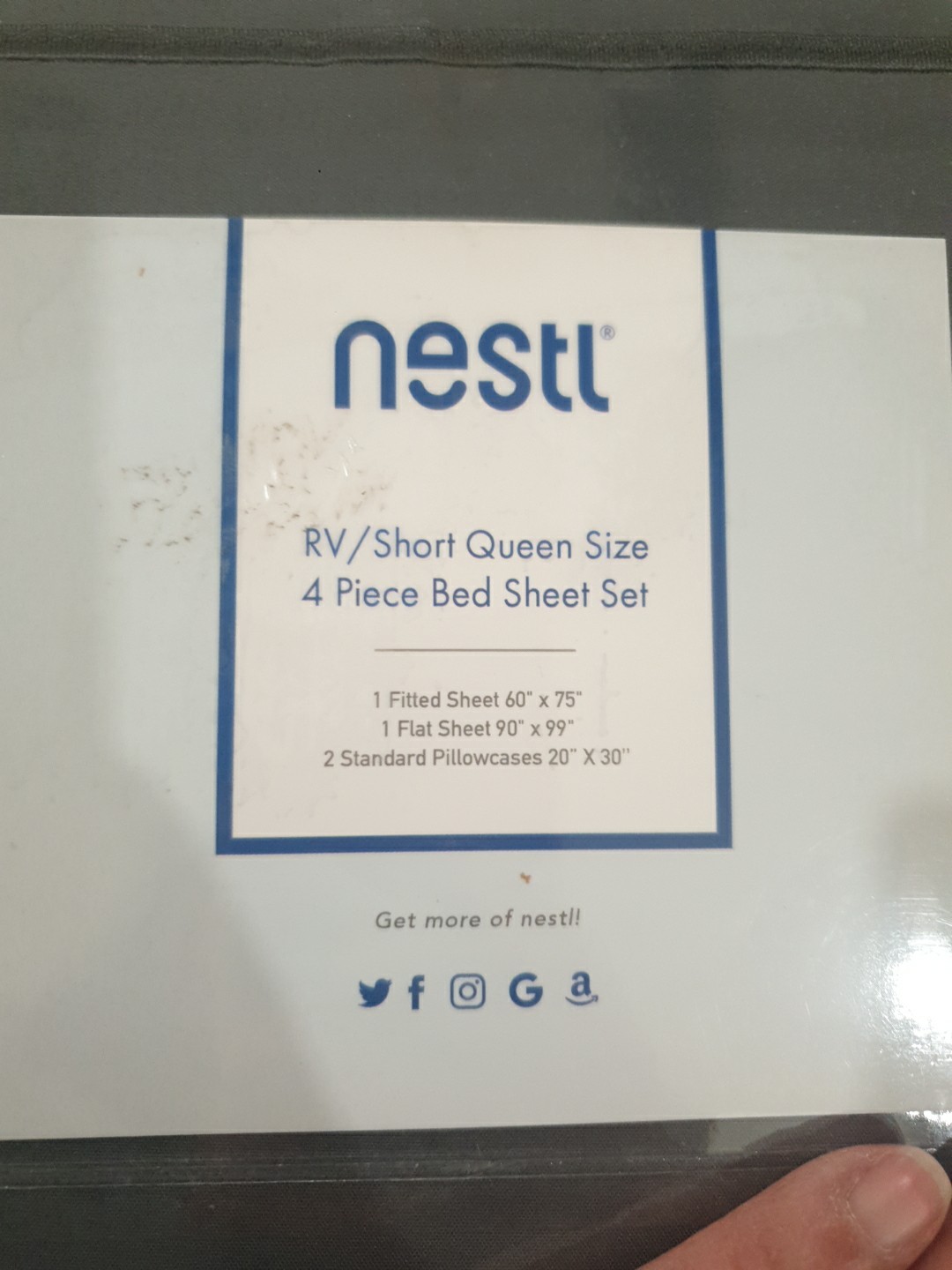 Nestl Microfiber RV Short Queen Size 4 Piece Bed Sheet Set Gray Soft NEW IN BOX