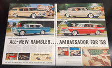 1958 VTG Saturday Evening Post Rambler Advertisement - 2 Page Spread - 14 x 22