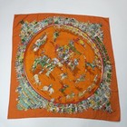 Authentic Hermes Carre 90 Cirque Molier Circus Horse Silk Scarf Signature Orange
