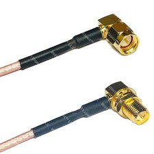 RG316 SMA MALE ANGLE to RP-SMA FEMALE ANGLE RF Cable Rapid-SHIP LOT