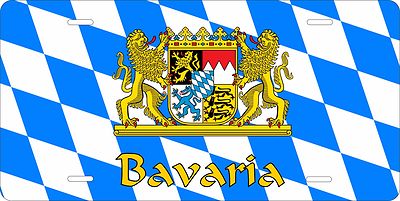 Bavaria Germany Flag License Plate Personalized Car Auto Bike Moped Motorcycle
