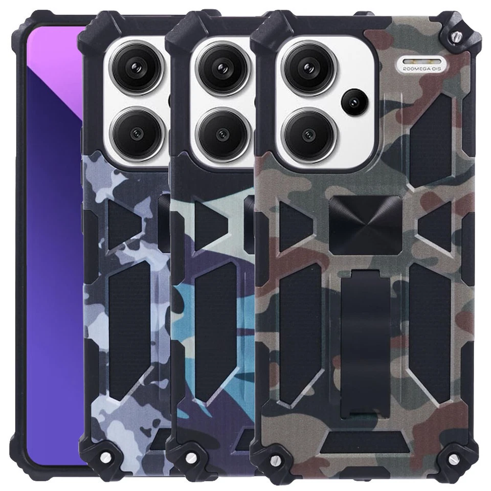 BAGMAXX Outdoor Hülle für Xiaomi Redmi Note 13 PRO+ Camouflage Shockproof PC Schutzcover