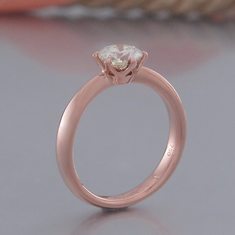 Ring - Solitaire - 1 Brilliant 1.00ct S-Z/vs1 with DPL Expertise - 18K/750 Ro... View 4