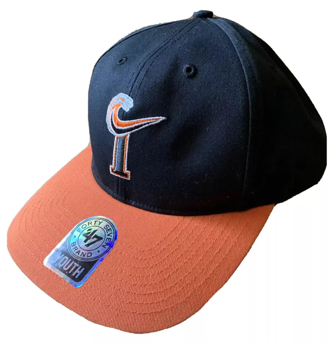 NORFOLK TIDES BASEBALL CAP HAT, YOUTH SIZE, 47 BRAND, ORANGE BLACK,  NORFOLK, VA