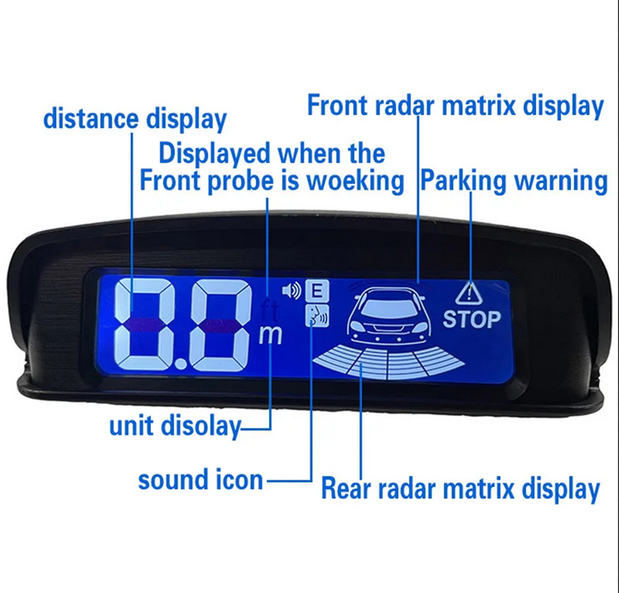 Parking Sensor Detector de carro Display de LED automático Kit de sensor de  estacionamento Assistência reversa Monitor de radar de backup Detector de  carro de estacionamento