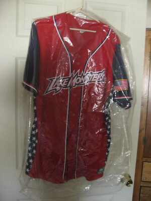 Vintage Vermont Lake Monsters Baseball Jersey #24 Authentic Sewn Red Blue  NEW | eBay