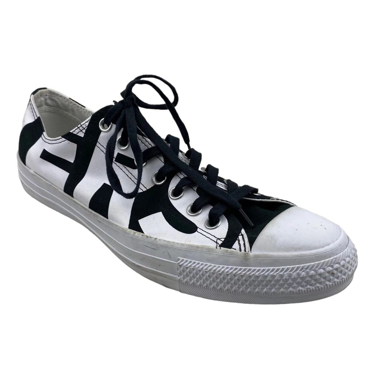 Converse Unisex Black White All Star Low Wordmark Sneakers 159618C