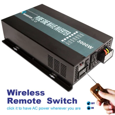 WZRELB 48V to 120V Pure Sine Wave Inverter 3000W Power Inverter Off Grid Remote Control