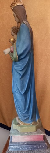 Madonna Mayersche Kunstanstalt um 1870 122 cm originale Fassung Kirchenfigur - Bild 6 von 19
