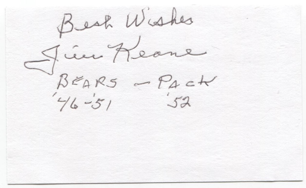 Jim Keane Signed Cut Autograph Football NFL Signature Chicago Bears eBay