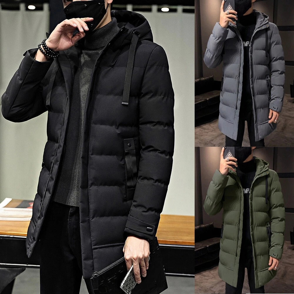 Manteau à capuche homme parka veste d'hiver manteau L XL 3XL hommes pleine  long