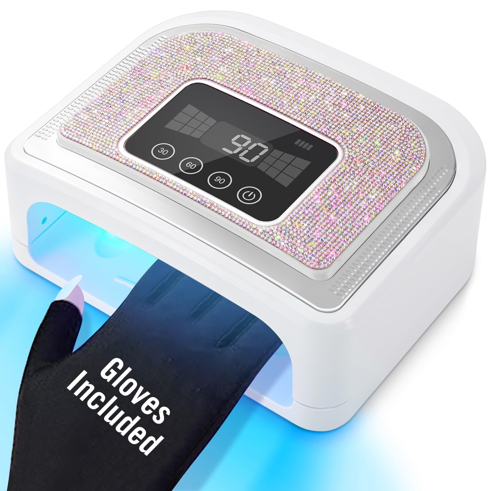 Cordless Nail Lamp, 120W Rechargeable UV Nail Lamp for Gel Nails, LED Nail La...-image
