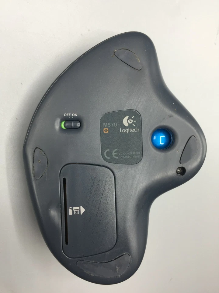 Logitech M570 910-001799 Wireless Trackball Mouse Black w/ Bluetooth Dongle - Image 2 of 3