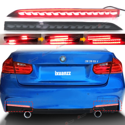For BMW 2012-2018 F30 3-Series M-Sport 2X Smoke LED Dynamic Rear Reflector Light