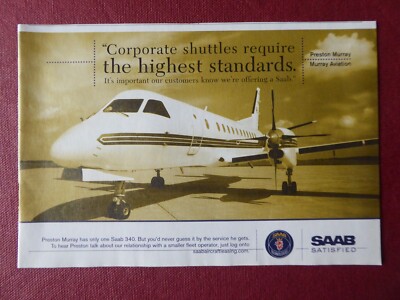 6/2005 PUB AVION SAAB 340 TURBOPROP AIRCRAFT PRESTON MURRAY AVIATION ORIGINAL AD