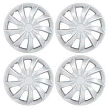 16 inch Set of 4 Silver Wheel Hub Caps For R16 Tires Wheel Rim Covers Snap-On