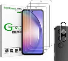 3 1 amFilm for Samsung Galaxy A54 5G Tempered Glass Screen and Camera Protector