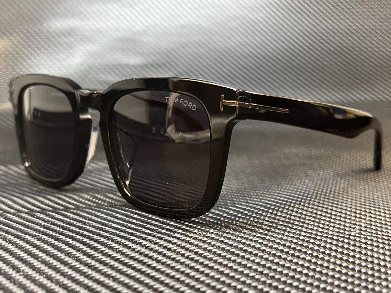 TOM FORD Dax FT0751-F-N 01A Shiny Black Square Men's 53 mm Sunglasses  889214097323 | eBay