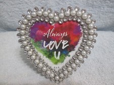 Heart Photo Frame 4" X 4" New Faux Jeweled