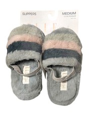 Elle Girl Youth Girl Slippers Gray, Light Pink Light Blue