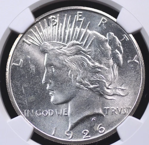 1926 S PEACE DOLLAR NGC MS 62 CRISP WHITE SATIN GLOW NICE LUSTER FULL STRIKE AND