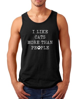 Mens Tank Top I Like Cats More Than People #2 Shirt Animal Lovers Kitten T-shirt